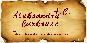 Aleksandra Ćurković vizit kartica